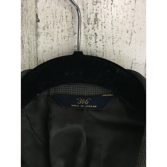 Brooks Brothers 346 Stretch Mens Two Button Blazer Jacket Brown Houndstooth 42 L - Picture 2 of 16